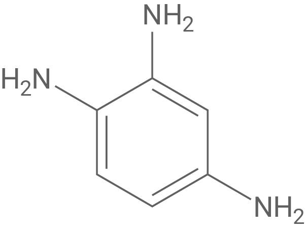 Chemische Struktur von Anilin mit drei Aminogruppen.